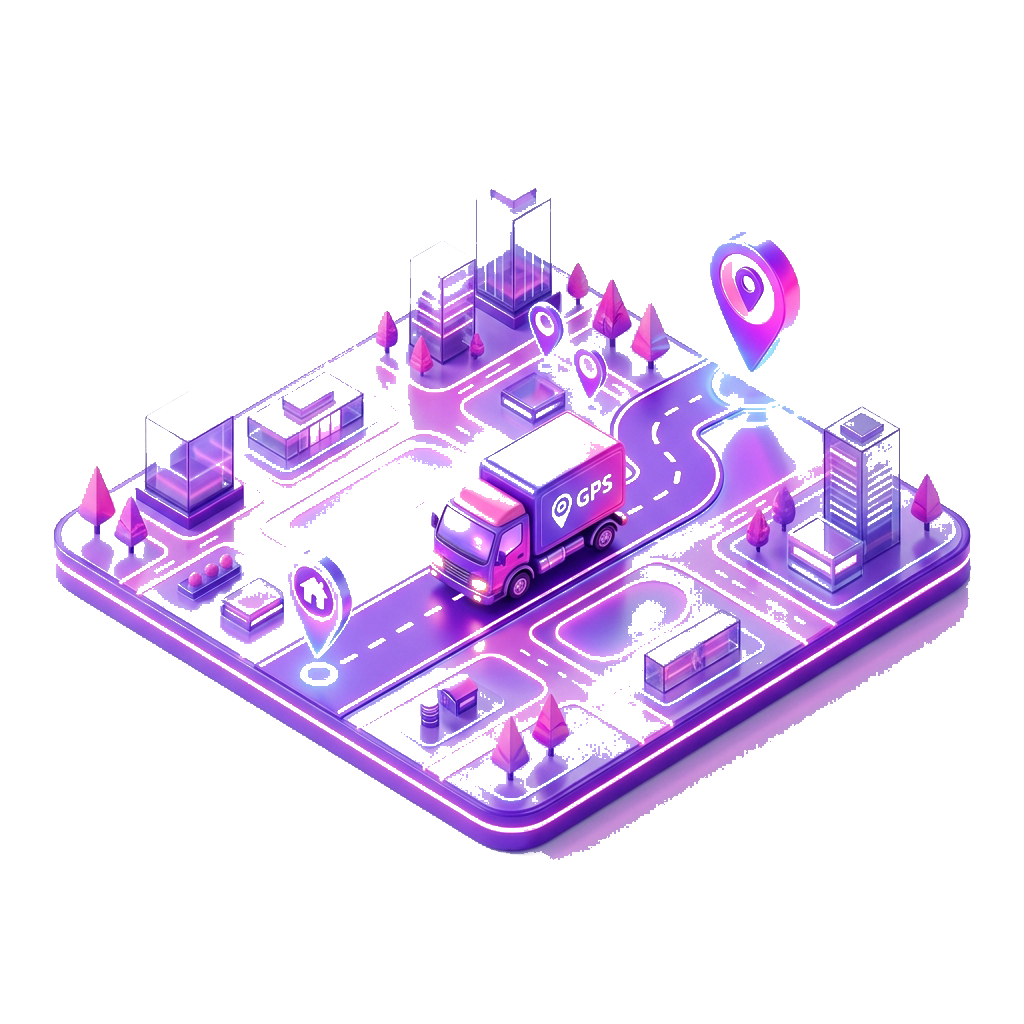 Fleet Tracking & Telematics 3D illustration