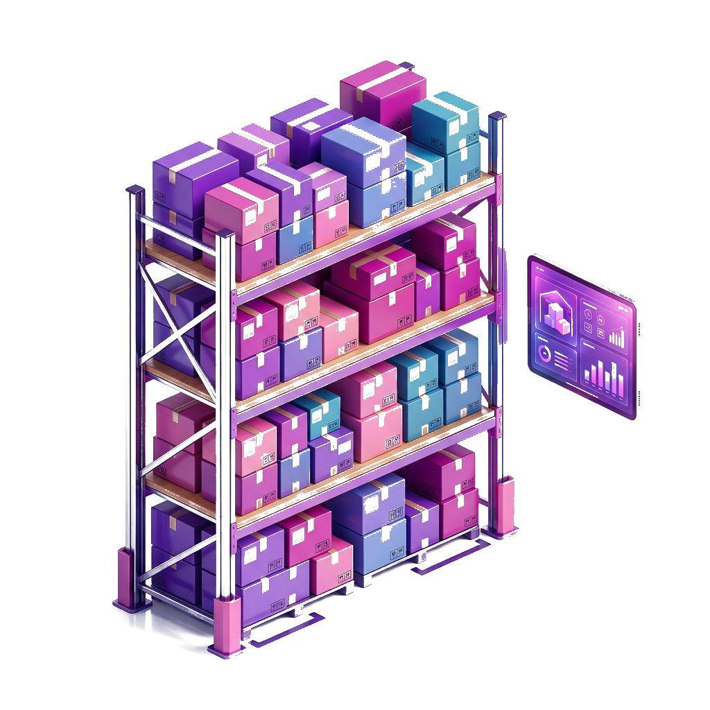 Warehouse Management Systems 3D illustration