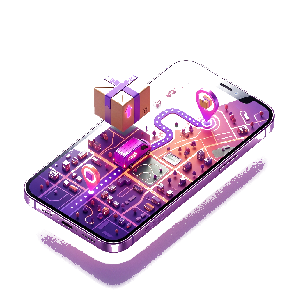 Delivery Driver Apps 3D illustration