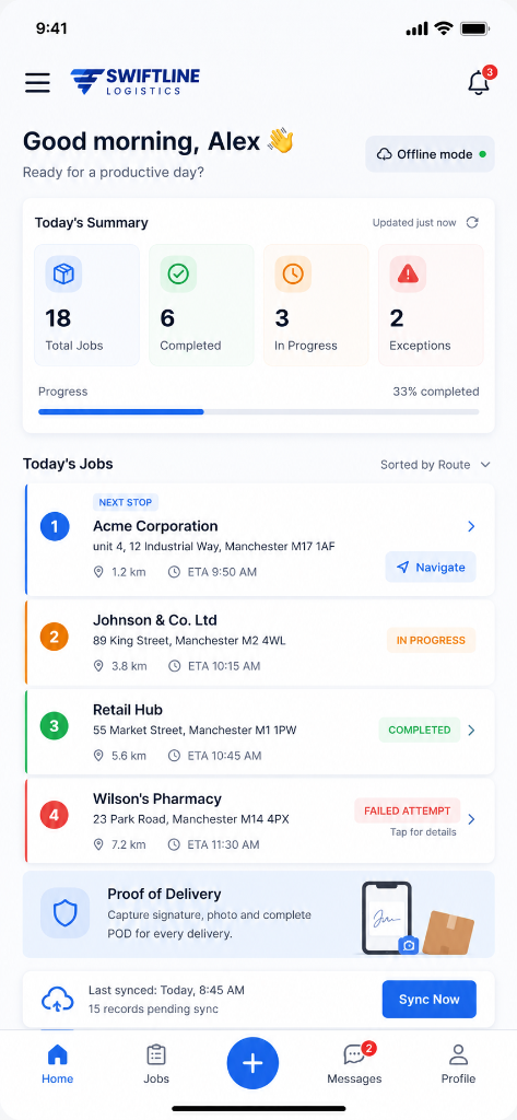 Driver Management App for Last-Mile Logistics Operator